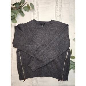 Forever 21 Cropped Zipper Sweater in Grey